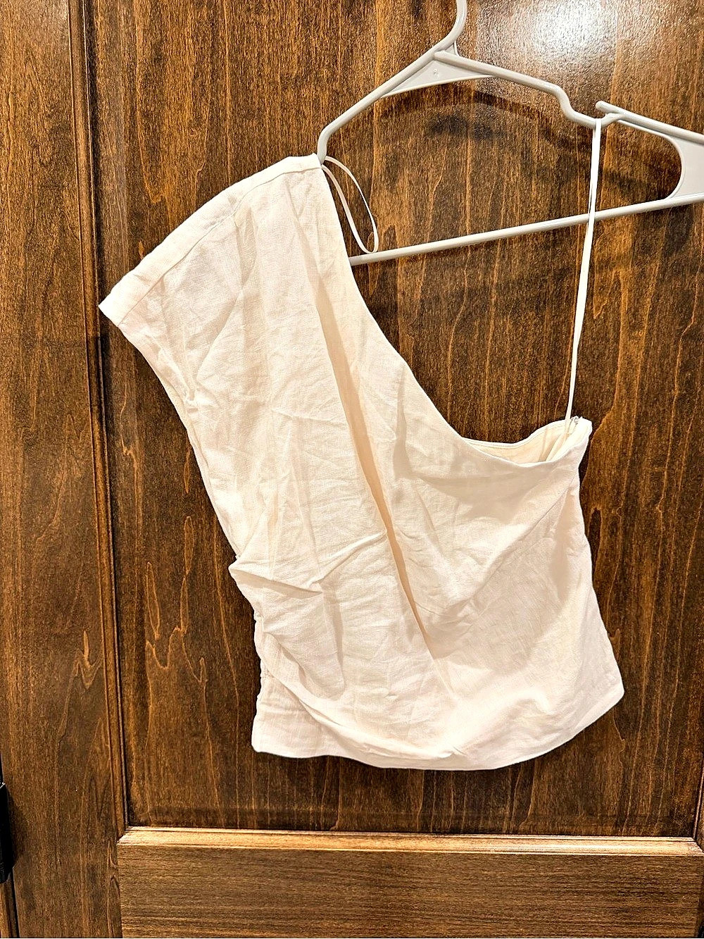 Mango Bari Asymmetric Top One-Shoulder White XS